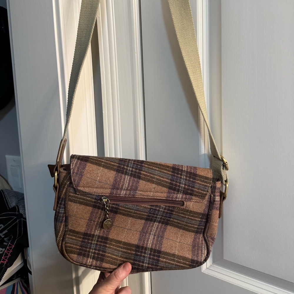 Plaid Tan Crossbody Bag